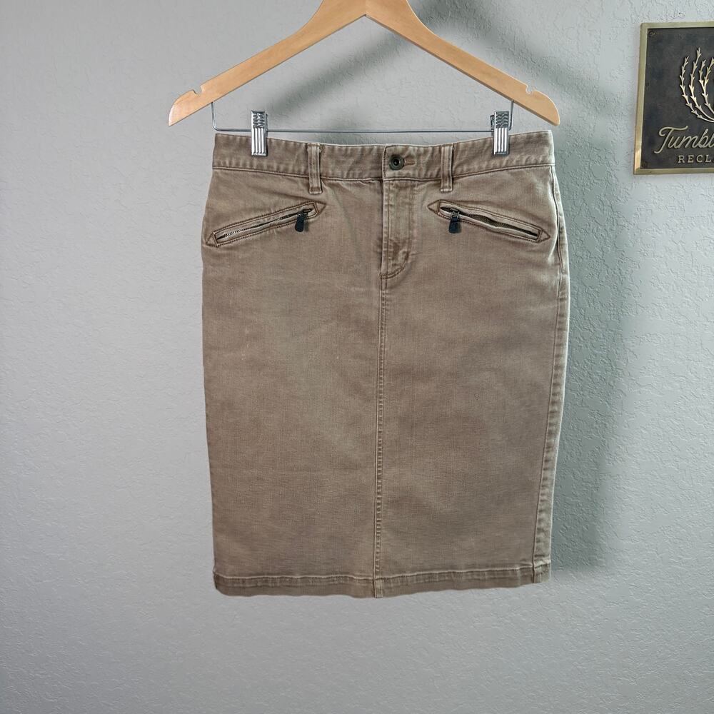 Women's Lauren Jeans‎ Company Tan Denim Pencil Skirt with Pockets Size 4 - Picture 2 of 9